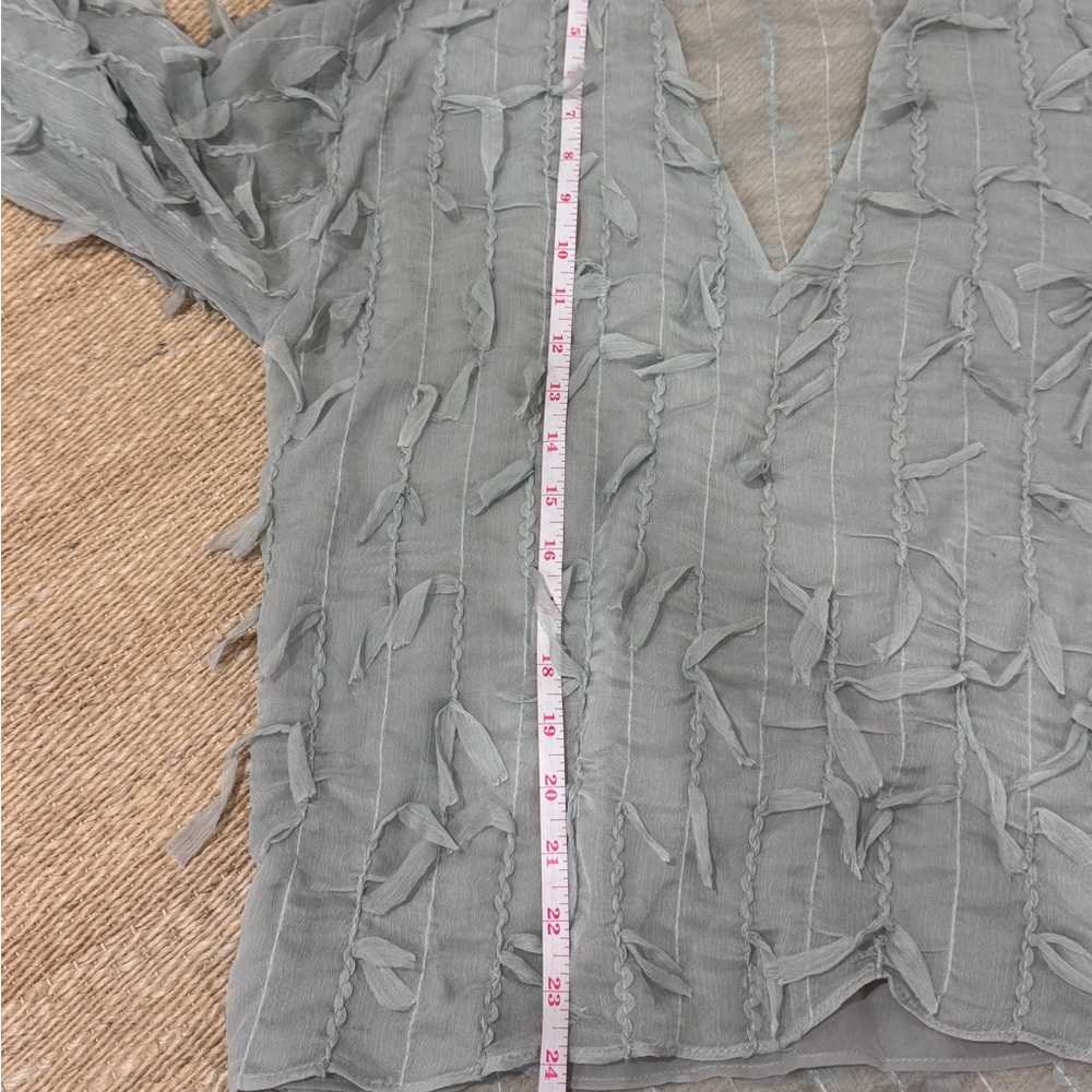 Zara White Ruffled Blouse - Picture 8 of 9